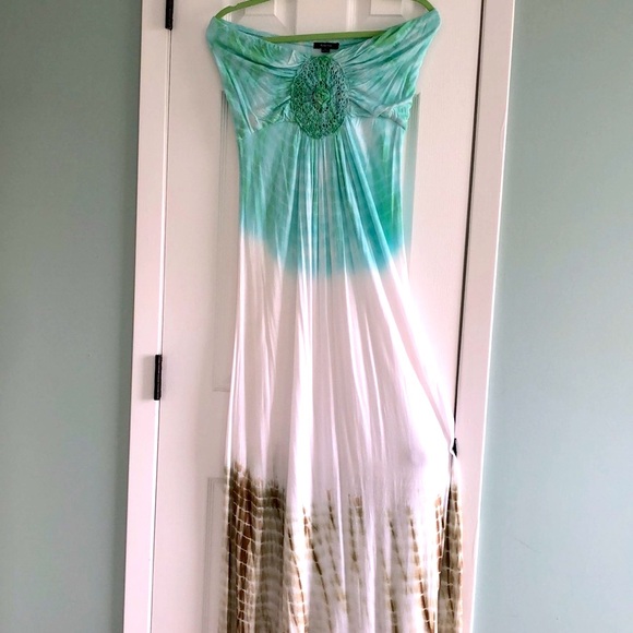 Raviya Unique Strapless Tie Dye Summer Maxi Dress - Picture 2 of 11
